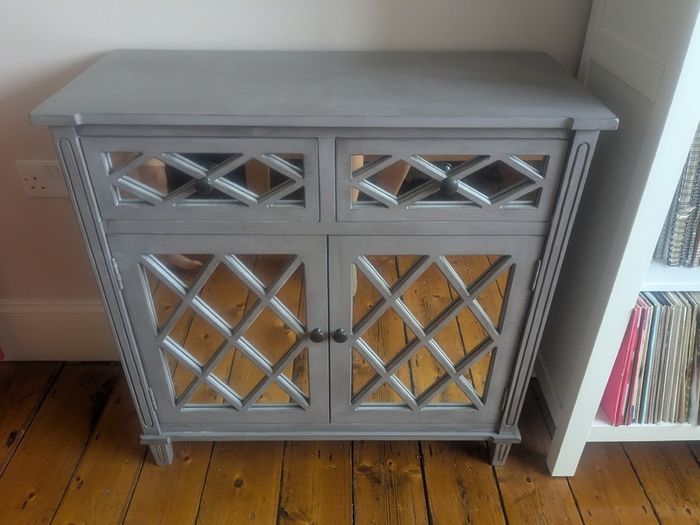 Grey Mirrored Sideboard