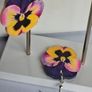 Pansy Matrix Yellow Purple Wing Earrings Image 4