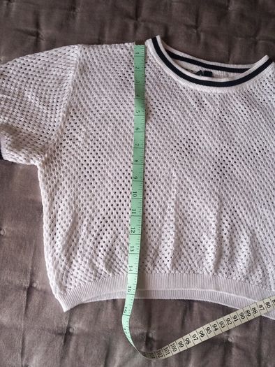 White Cropped Top with holes size Small