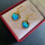 Vintage Style Dragonfly Earrings with Blue Crystal Boho Dangle Earrings Jewellery Image 3
