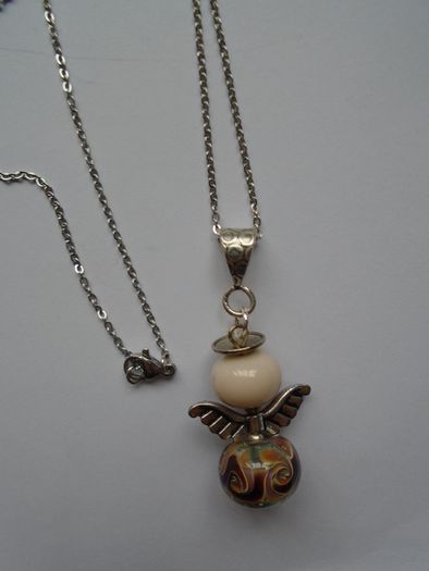 Angel necklace, Jewellery, Necklace. Handmade glass beads,Gift