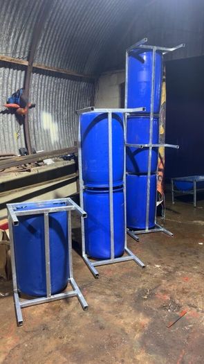 Galvanised cattle troughs