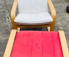 Ikea chair and footstool