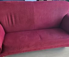 Red 3 seater sofa