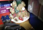 Vintage Christmas tree teddy bear stand