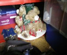 Vintage Christmas tree teddy bear stand