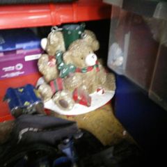 Vintage Christmas tree teddy bear stand