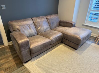 3 seater L shaped leather couch
