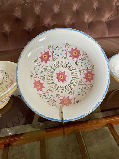 Three Discontinued Nicholas Mosse Kelloggs Hand Painted Breakfast Bowls