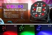 2 in1 Strobe Stage Light, 18 LED Lamps and 36 White Bead Strobe Lights,WRGB Party Disco Lighting, Par Lights for Musical Stage Halloween Parties
