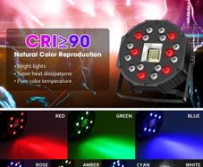 2 in1 Strobe Stage Light, 18 LED Lamps and 36 White Bead Strobe Lights,WRGB Party Disco Lighting, Par Lights for Musical Stage Halloween Parties