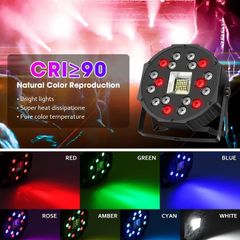 2 in1 Strobe Stage Light, 18 LED Lamps and 36 White Bead Strobe Lights,WRGB Party Disco Lighting, Par Lights for Musical Stage Halloween Parties