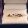 Vintage 9ct gold wave ring with diamond, new old stock Image 2