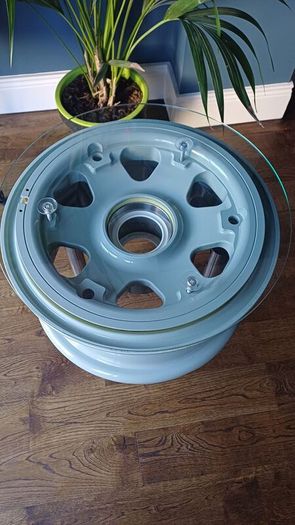 Up cycled Eurofighter Typhoon Main Wheel Coffee Table