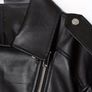 Brand New Cropped Black Faux Leather Biker Jacket Size S Image 7