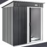Tool Shed Including 4 Hooks Gloves 1.4 m Sliding Door Garden Metal Garden Cabinet Garden Shed Anthracite Image 2