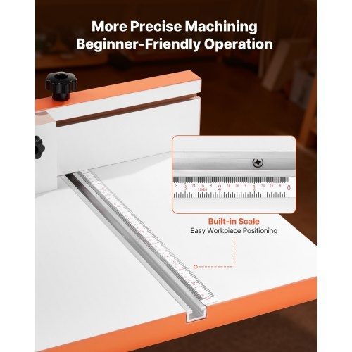 Drill Press Table, 605 x 300 mm, Worktable with an Adjustable Fence and Stop Block, Highly Compatible T-Slots, MDF Tabletop, Built-In Scale, Support Multiple Clamps and Vises, for Drill Presses