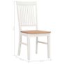 Dining Chairs 2 pcs White Solid Oak Wood Image 7