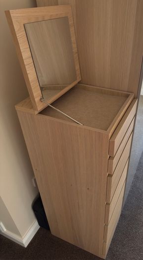 IKEA Malm Tall 6 Draw Dresser ( White Stained Oak Effect Colour ).