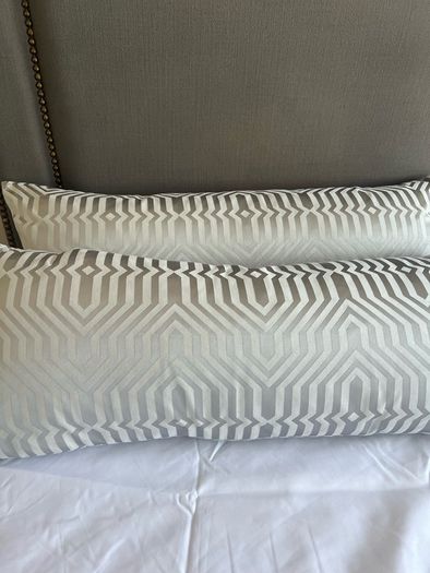 Cushion with cover stylish silver embossed fabric