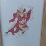 Fabulous Rare Vintage Hand-Cut Chinese Paper Cut Immortal Warrior, Brought Back From China and Professionally Framed Image 10