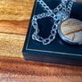 silver solid pendant and heavy chain Image 4