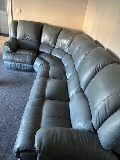 Grey Leather Recliner Couch REDUCED NEED GONE