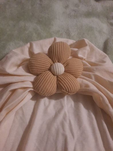 cream turban style baby hat