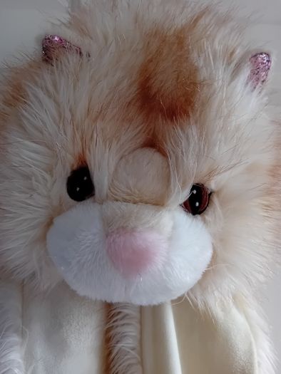Cute furry all in one hat scarf gloves