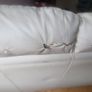 2 seater cream leather couch Image 3