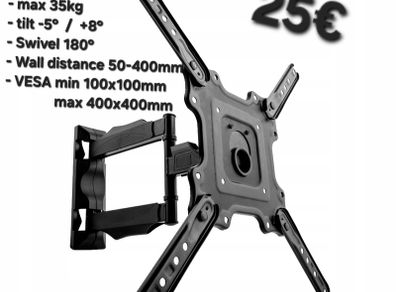 TV Wall Mount Bracket Arm Tilt Swivel 17-56"