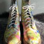 Dr Martens / Docs Size 5, 1460 Pascal Leather Boots in Daisy Floral Butterfly Print Image 2