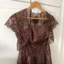Monsoon brown bandeau tulle dress with embroidery + beading detail and matching bolero Image 2