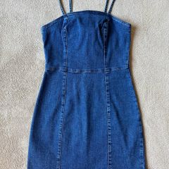 Mini Denim Bodycon Dress - UK 10