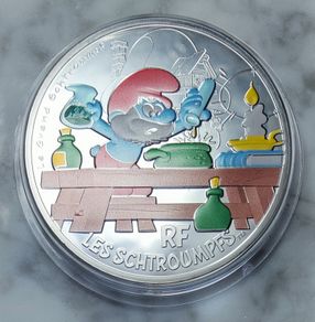 France 50 Euro Silver (.900) Uncirculated Coin 2020 - Papa Smurf - The Smurfs