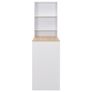 Bar Table with Cabinet White 115x59x200 cm Image 2