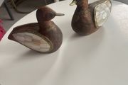 Vintage Global Village Mother of Pearl and Wood Ducks