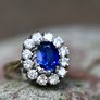 Vintage 1970/80s Sapphire & Diamond Ring Image 3