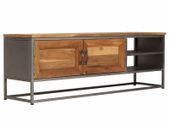 TV Cabinet Recycled Teak and Steel 120x30x40 cm