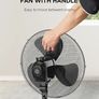 40W Pedestal Fan, 3 Speed Settings, 90 Oscillation, Adjustable Height Stand Fan, Powerful Airflow and Quiet Operation, Ideal For Home & Office, Black Image 7
