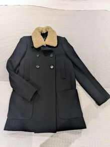 Maje Navy Wool Short Coat 36