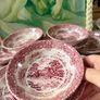 red transferware bowls set Image 2