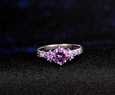 Women's ring in 925 sterling silver with Tibetan stone