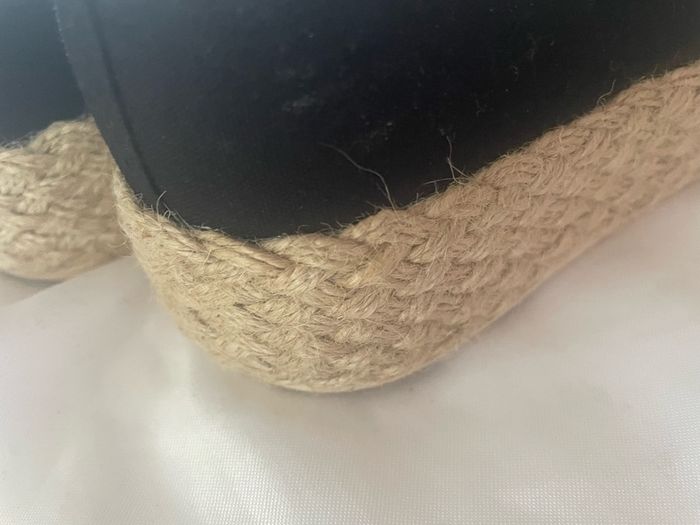 Black Espadrille lace up shoes size UK 6