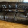 Two 3 seater leather couches Image 4