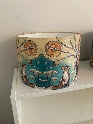 Dawn Maciocia Designer Lampshades Fox and Barn Owl Pair
