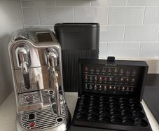 Sage Creatista Pro Pod Coffee Machine including capsule holder and recycling bin