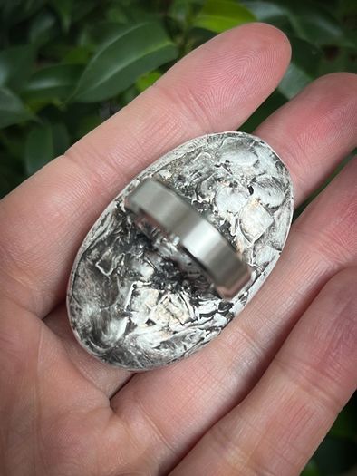 1 Stunning Purple Mica Stone  Lepidolite Meditation Reiki Crystal Dystopian Ring Size 8