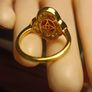 Gold Plated Sterling Silver Natural Ruby and Zircon Cluster Ring Image 4