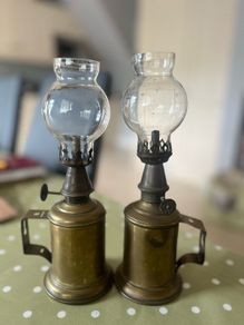 Antique French Pigeon Lamps